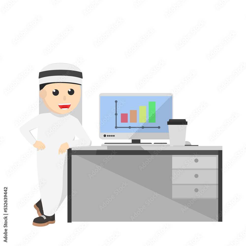 businessman arabian leaning on table desk work businessman arabian leaning on table desk work