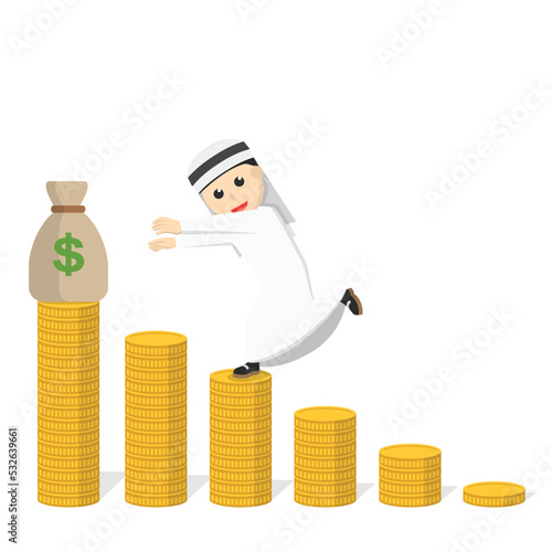 businessman arabian on barchart design