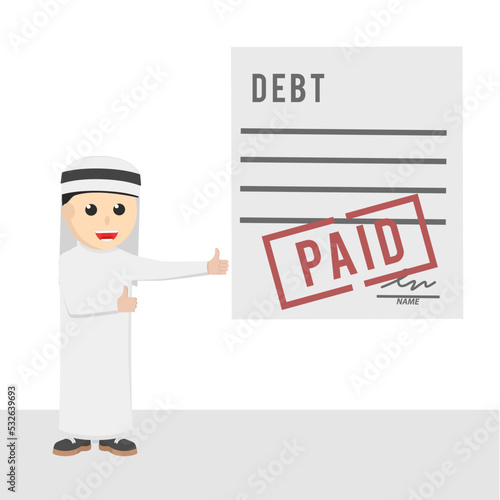 businessman arabian paid the debt