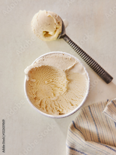 Flatlay Vanilla Ice Cream photo