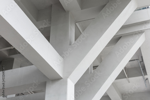 The complex structure of concrete buildings.