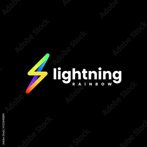 Vector Logo Illustration Lightning Gradient Colorful Style