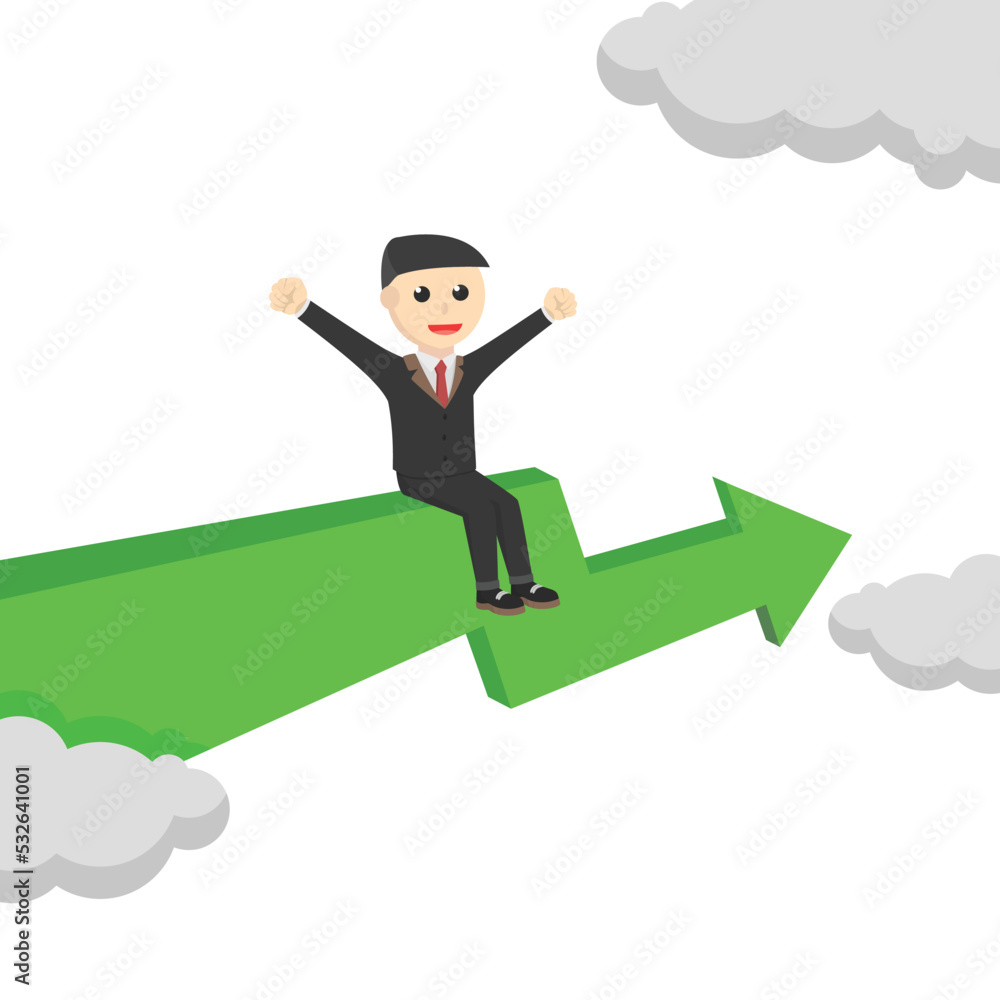 Fototapeta premium businessman enjoyed up progress design