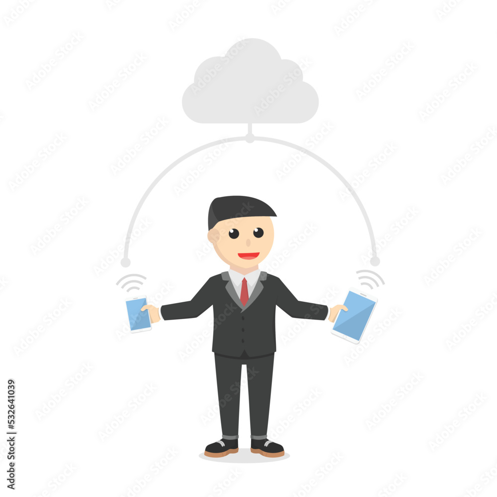 businessman gadget conection design people businessman gadget conection design people