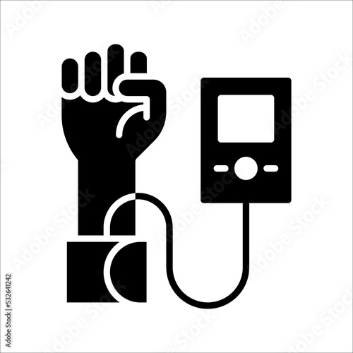 Vector illustration of a tensiometer. Equipment for measuring blood pressure icon on white background. EPS 10