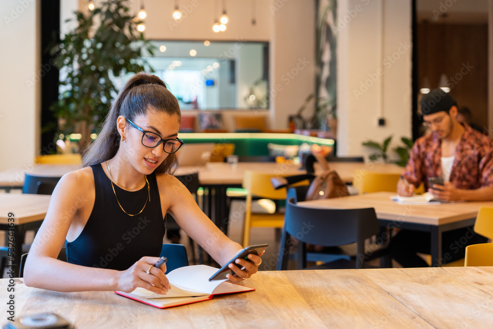 Brunette Woman Working In The Office. Brunette Woman Working In The Office.