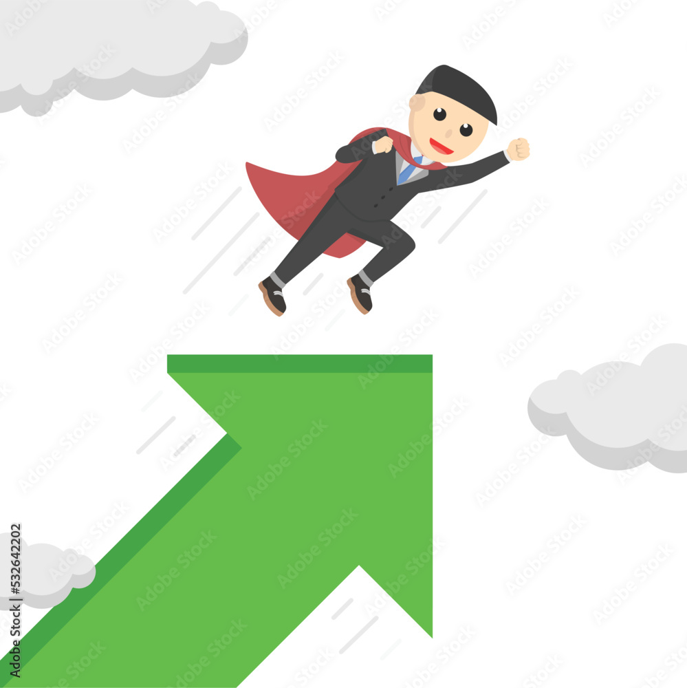Fototapeta premium businessman super up arrow design