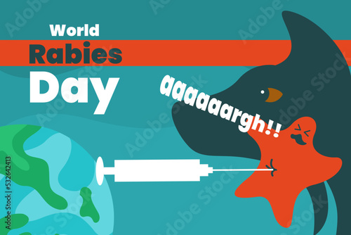 Illustration vector graphic of world rabies day. Good for poster.