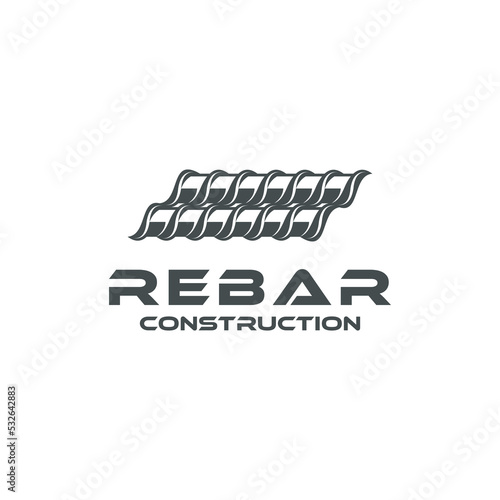 rebar logo design vector idea for construction company