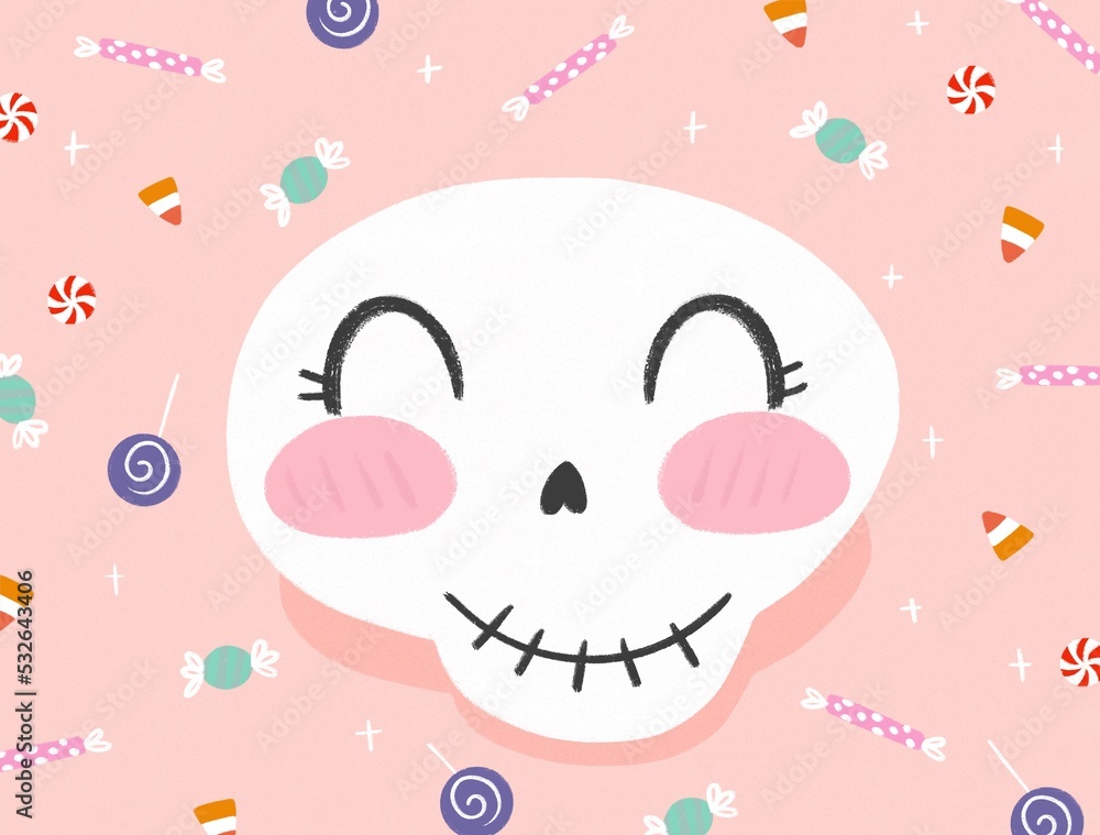 Halloween happy skull illustration Halloween happy skull illustration