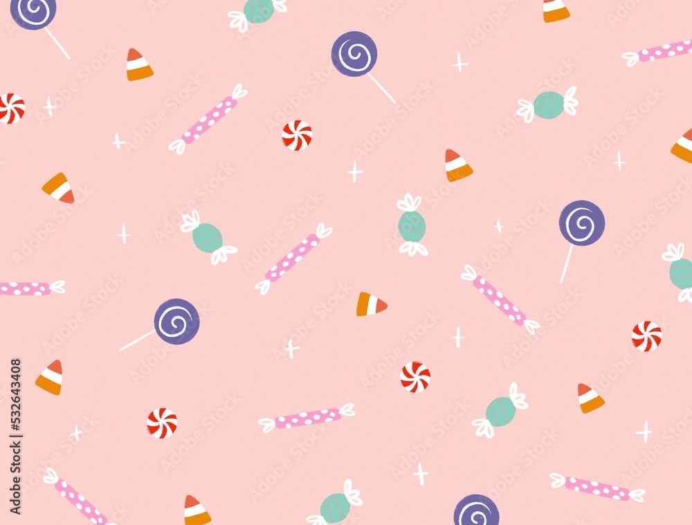 Happy Halloween candies pattern illustration Happy Halloween candies pattern illustration
