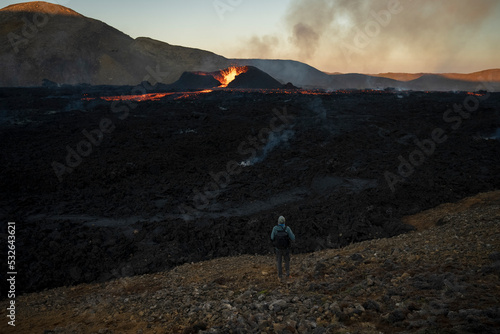 A man observing the Volcano photo