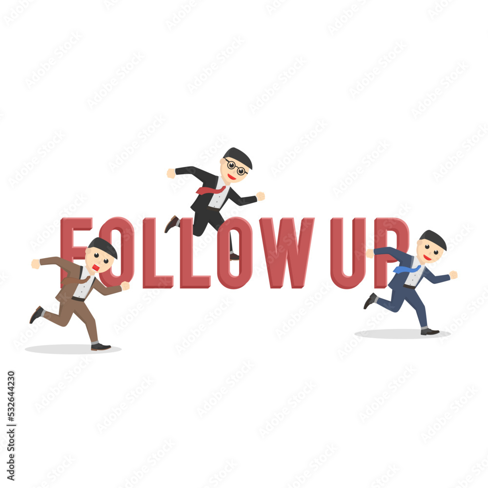 business follow up design character on white background business follow up design character on white background