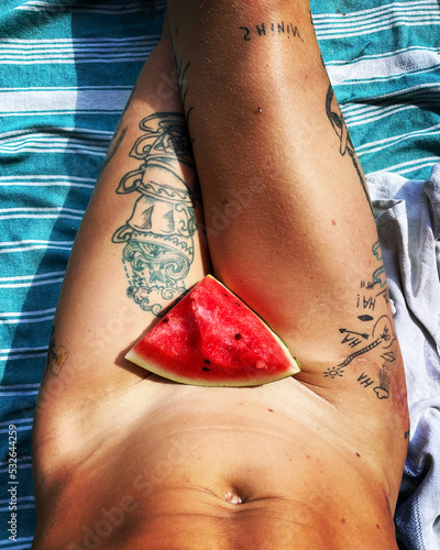 Bite of watermelon 