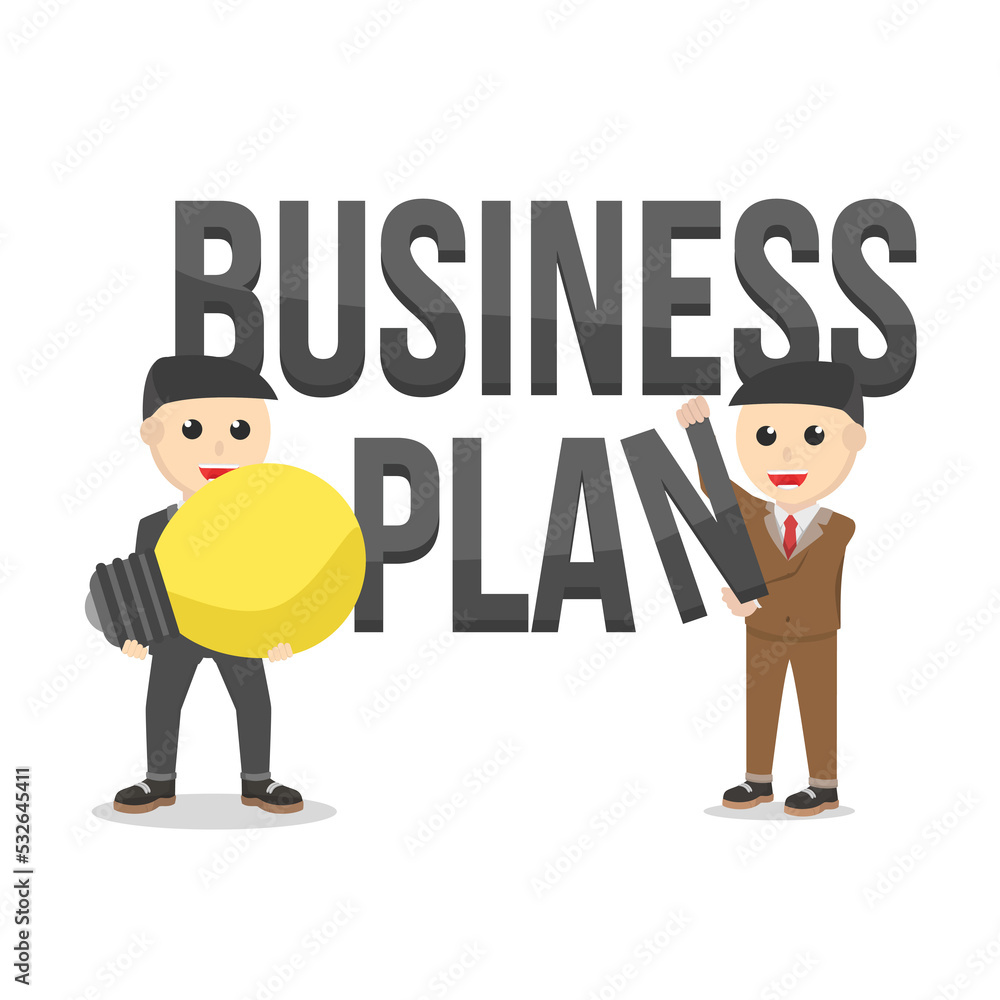 business plan design character on white background business plan design character on white background