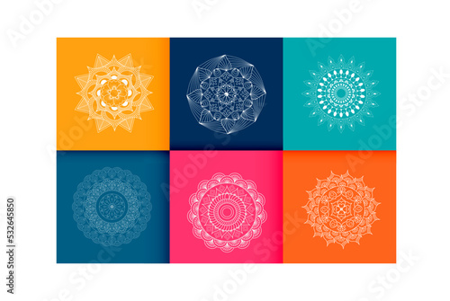 Mandalas. Vintage decorative elements. Six ethnic mandala patterns set Oriental pattern  vector illustration. Islam  Arabic  Indian  Turkish  Pakistan  Chinese   ottoman motif ethnic Mandala ornament 