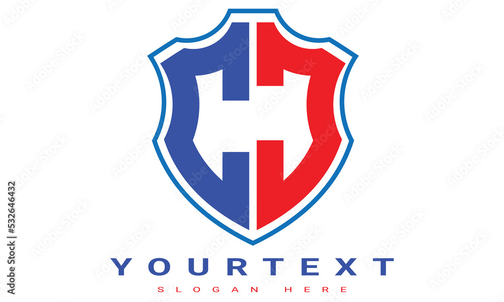 CJ Two letters shield logo design. CJ Two letters shield logo design.