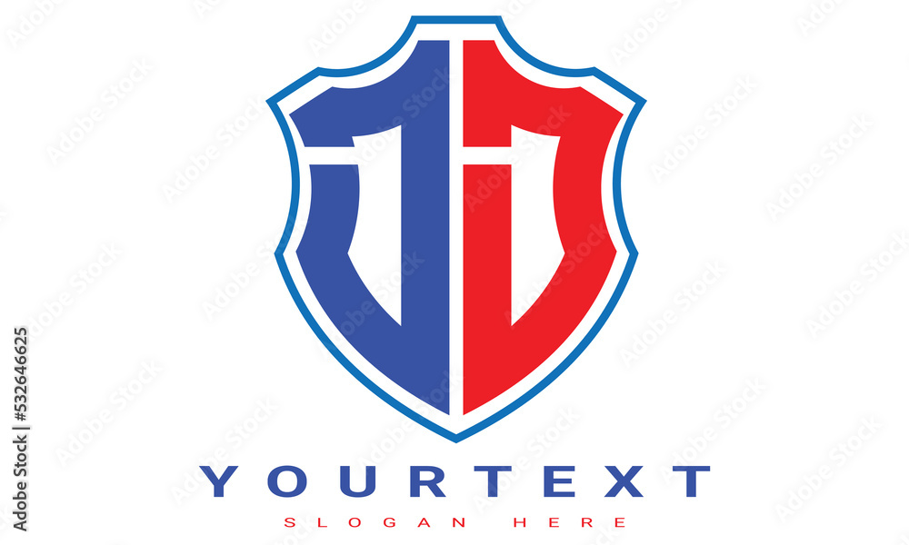 Fototapeta premium DD Two letters shield logo design.