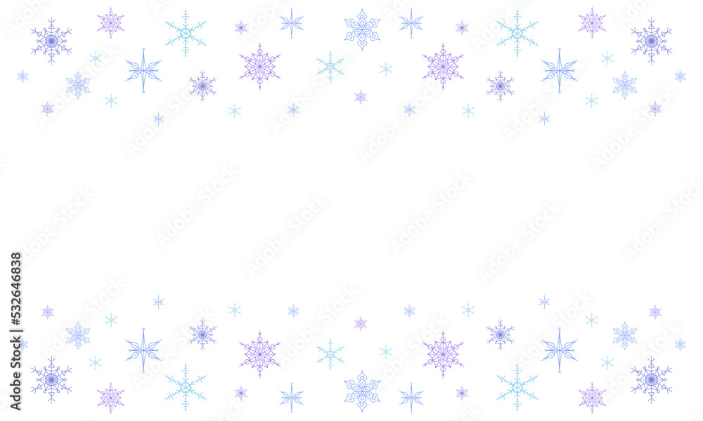 Banner with snowflakes on the top and bottom edge Banner with snowflakes on the top and bottom edge