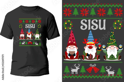 sisu christmas t shirt design.