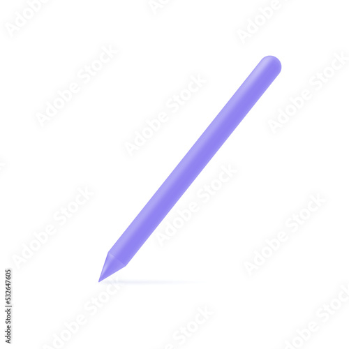 Stylus for tablet 3d. A signing tool on a touch gadget. Digital use of professional graphics. instrument for drawing, modern, cool pen or pencil. Magenta isolated stylus for signatures. Vector