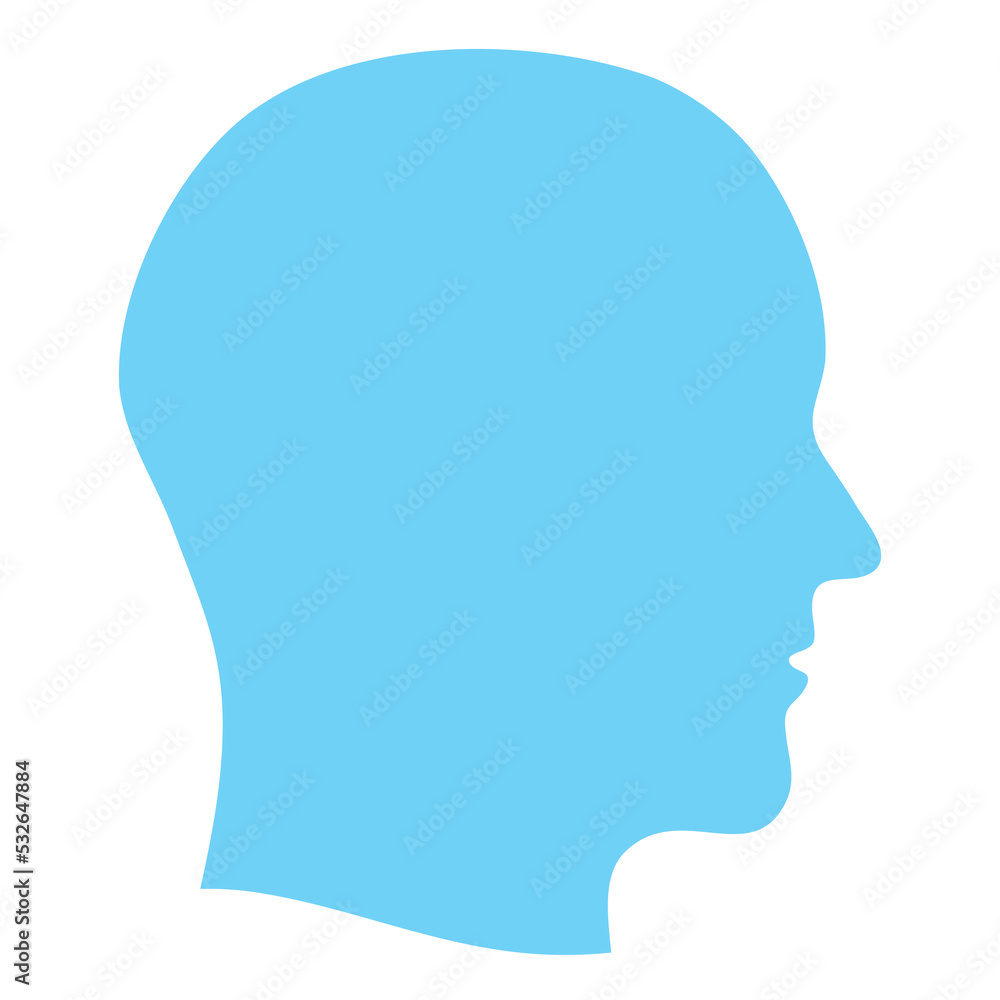 Silhouette of a human head turned right