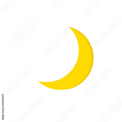 Free Download Moon simple icon illustration on white - GFXLoad