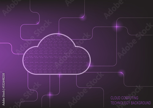 cloud computing technology. Cloud computing, Cyber technology background, internet data storage. 2d rendering Cloud computing.