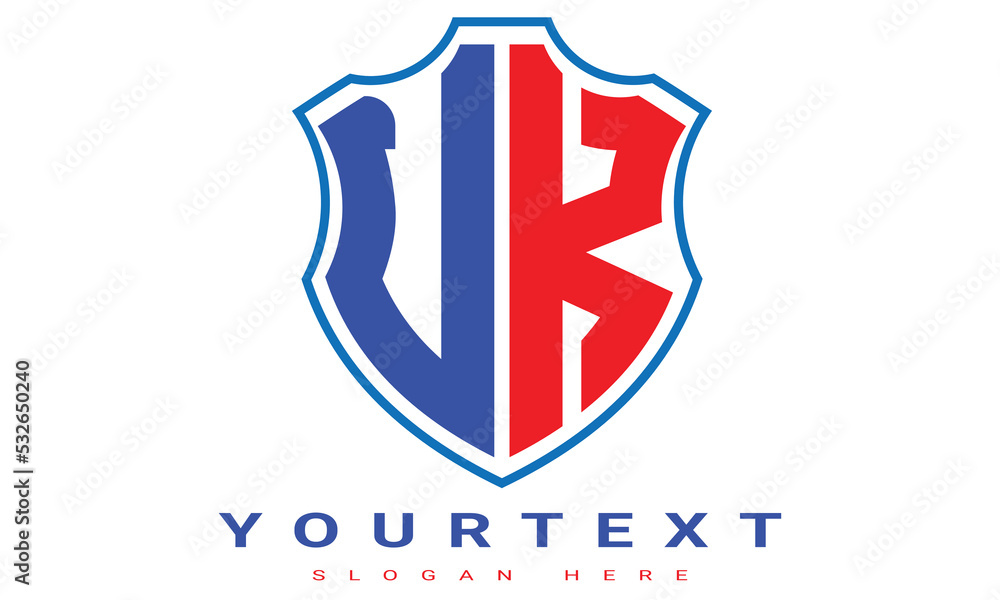 VK Two letters shield logo design. VK Two letters shield logo design.