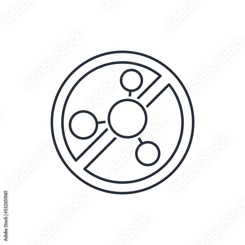 The product contains no synthetics. Vector linear icon isolated on white background.