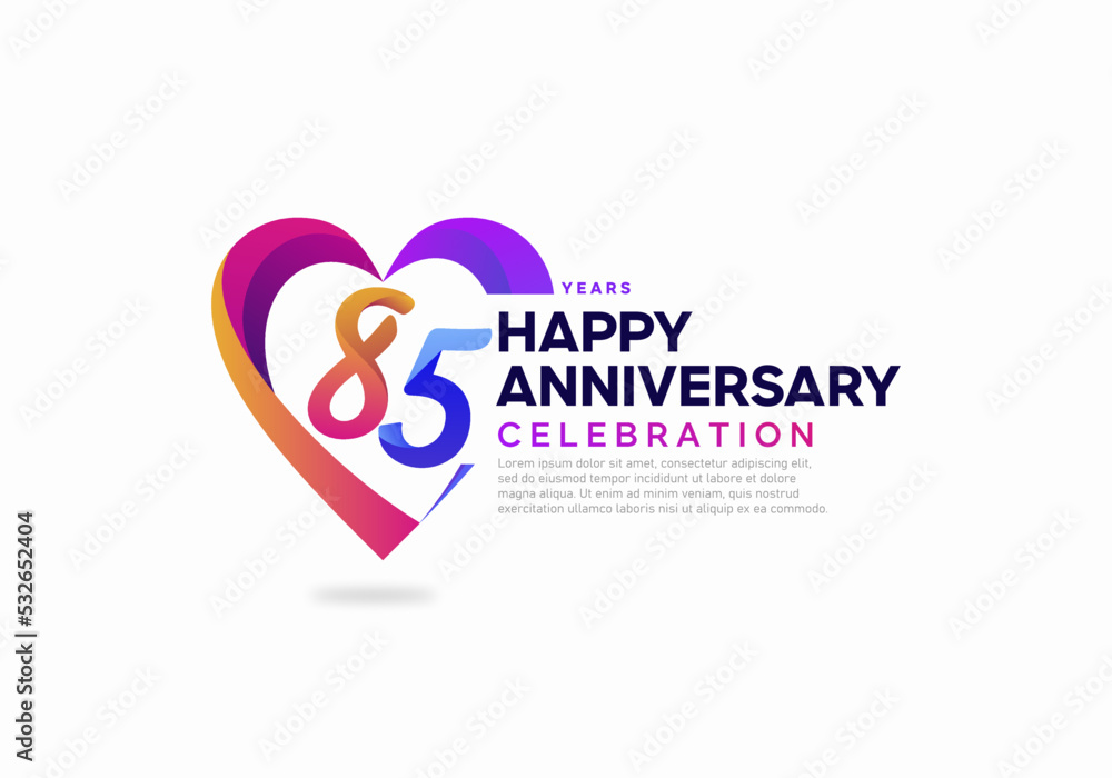 85 year anniversary logo icon design template 85 year anniversary logo icon design template