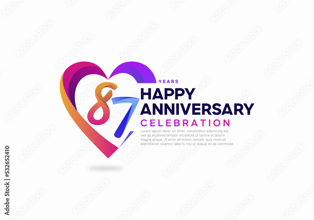 87 year anniversary logo icon design template 87 year anniversary logo icon design template