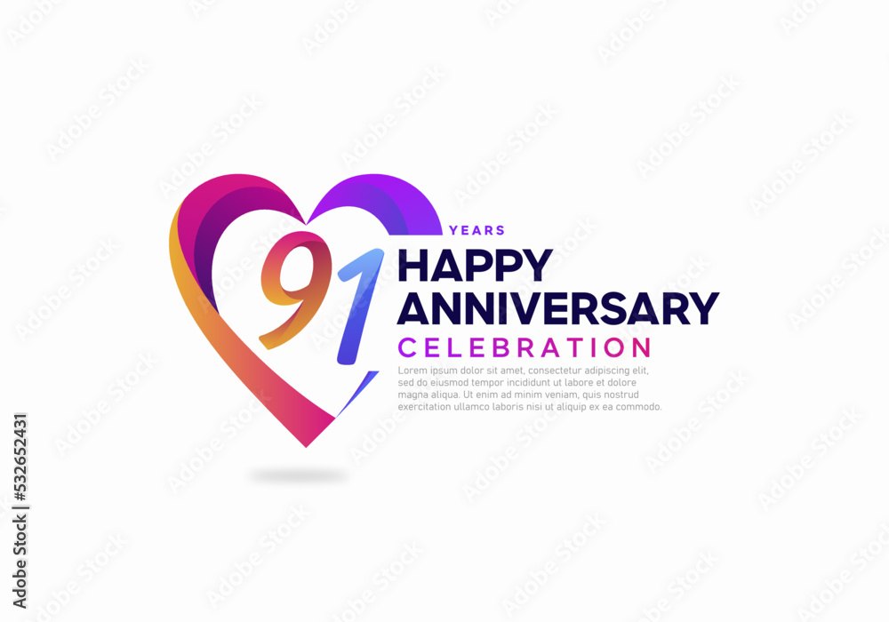 91 year anniversary logo icon design template 91 year anniversary logo icon design template