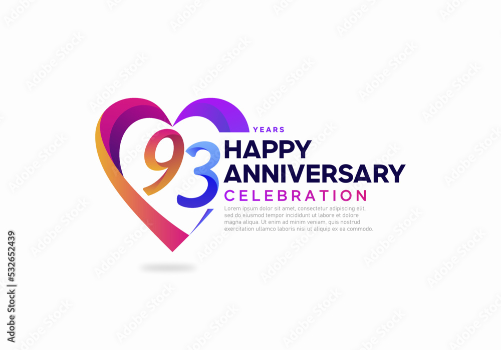 93 year anniversary logo icon design template 93 year anniversary logo icon design template