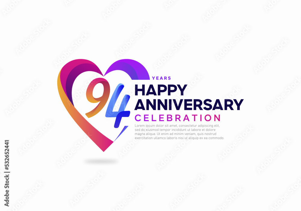 94 year anniversary logo icon design template 94 year anniversary logo icon design template