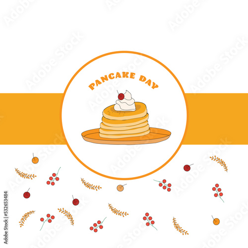 Vector illustration of Pancakes with  berries 