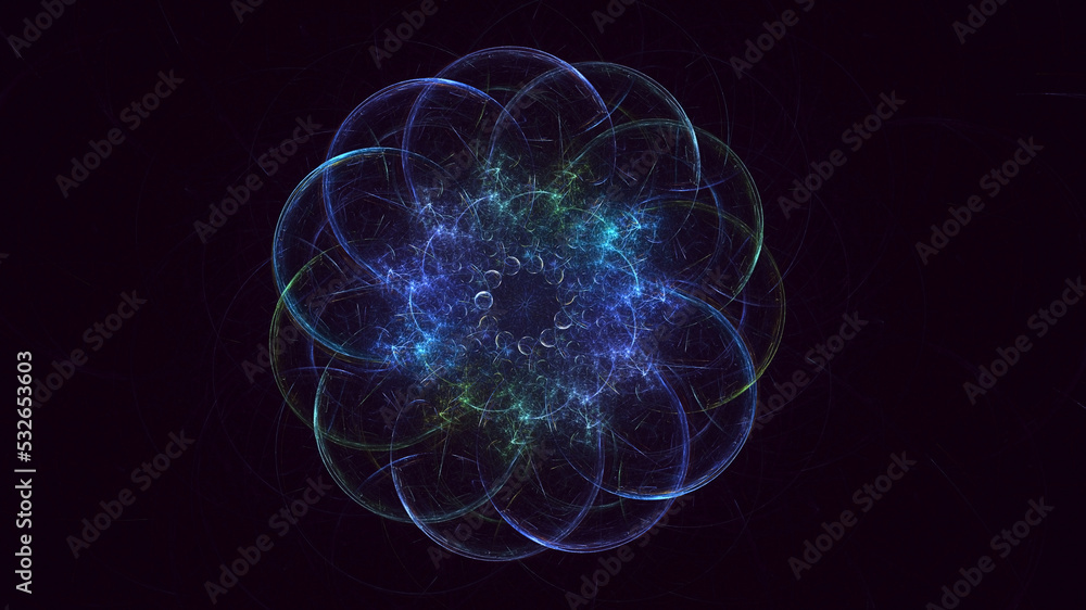 3D rendering abstract blue fractal light background 3D rendering abstract blue fractal light background
