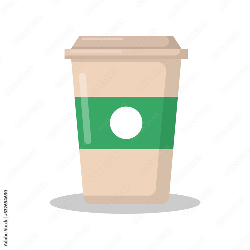 Vector graphic of coffee cup. Starbucks coffee illustration with flat