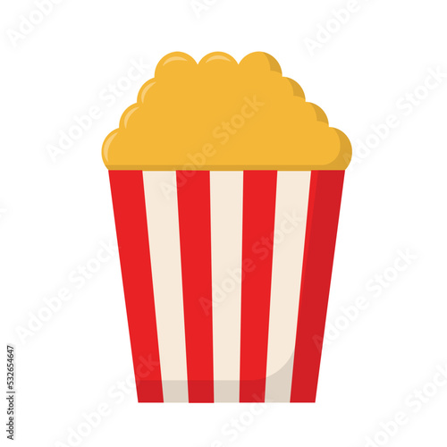Vector graphic of pop corn. Food illustration with flat design style. Suitable for content design assets