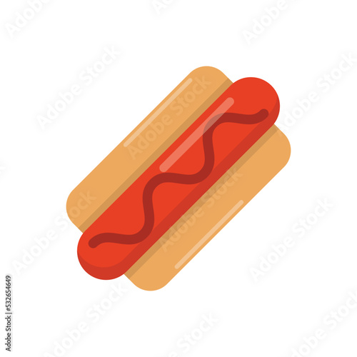 Vector graphic of hot dog. Food illustration with flat design style. Suitable for content design assets