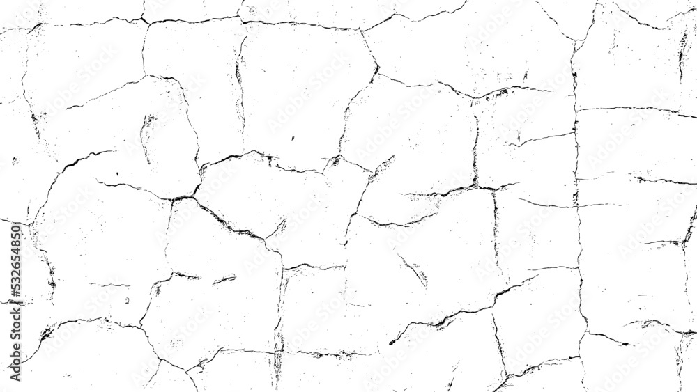 Cracks overlay textured. Distressed black texture. Dark grainy texture on white background. Grain noise particles. Rusted white effect. Grunge design elements. Vector illustration, EPS 10. Cracks overlay textured. Distressed black texture. Dark grainy texture on white background. Grain noise particles. Rusted white effect. Grunge design elements. Vector illustration, EPS 10.