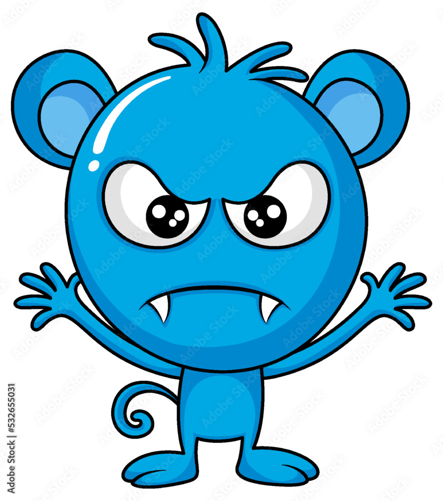 Fototapeta premium Cute monster with face expression