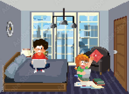 Kids learning online at home