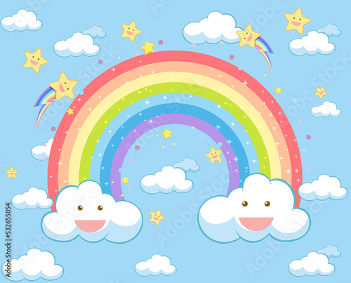 Cute pastel rainbow background