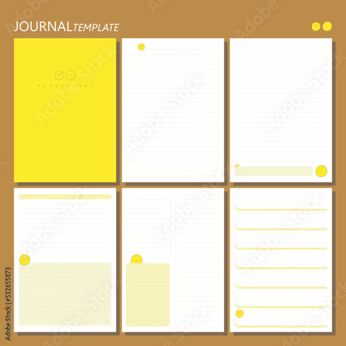 Yellow fun journal planner template