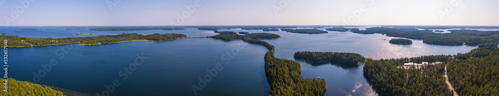 Esker road in Punkaharju in the middle of lake Saimaa, Finland