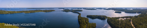 Esker road in Punkaharju in the middle of lake Saimaa, Finland