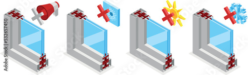 Plastic Windows Isometric Set