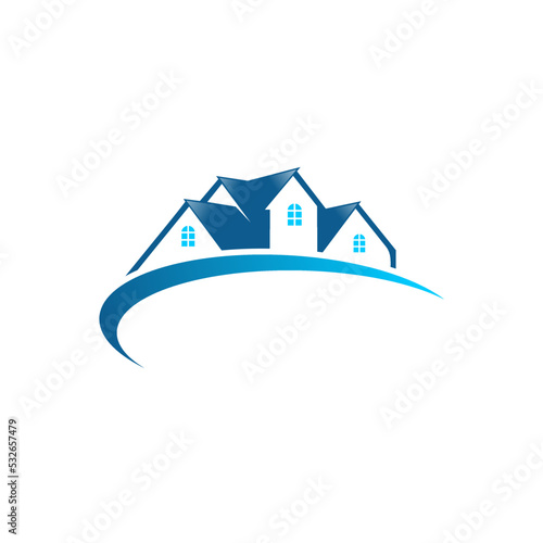 Real Estate logo, Builder logo, Construction logo Color design template vector illustration photo