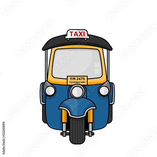 Tuk Tuk travel in Thailand on a white background